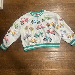 NWOT Queen Of Sparkles Small Bicycles Sweatshirt!